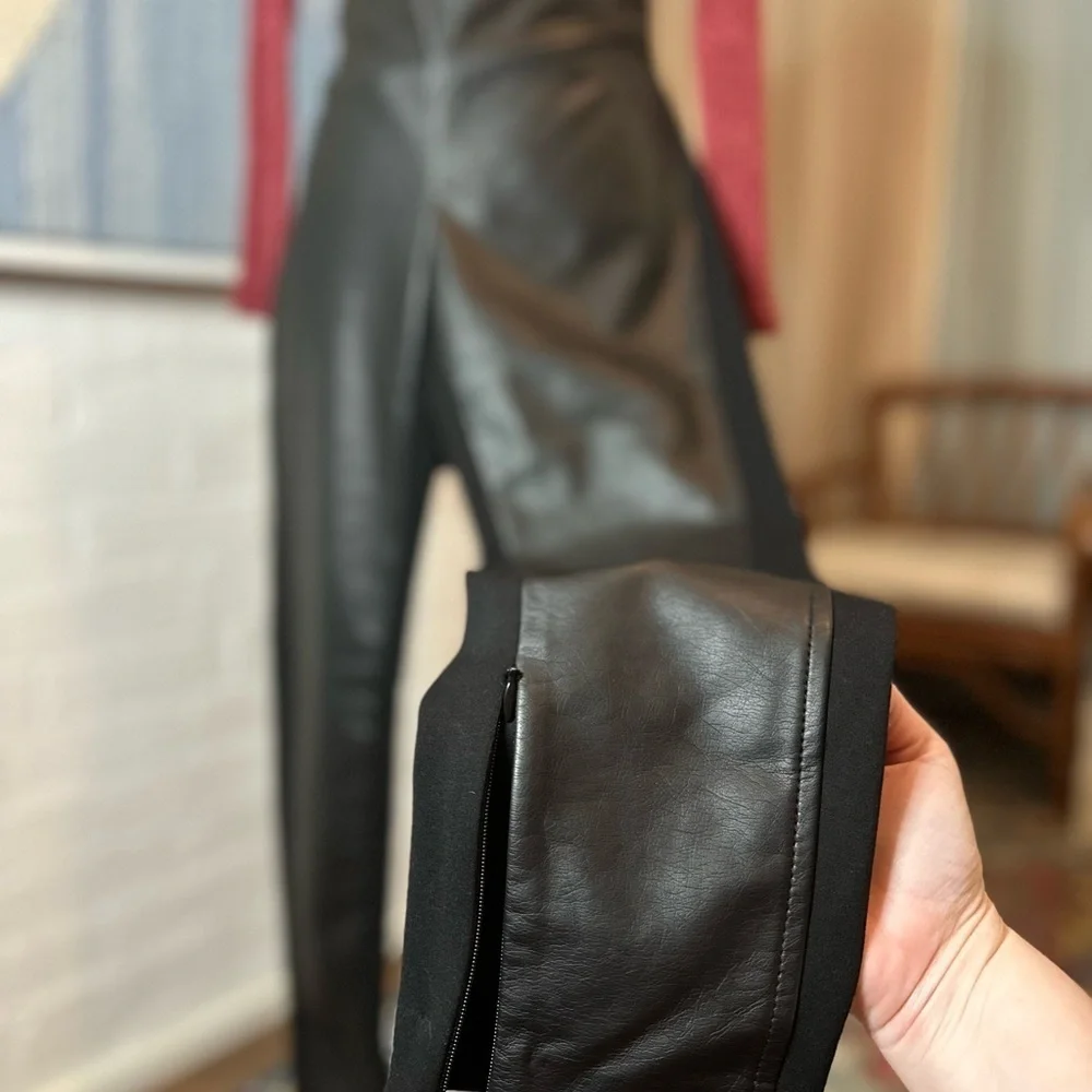 Lauren by Ralph Lauren Pleather Leggings with Zip Ankle Details